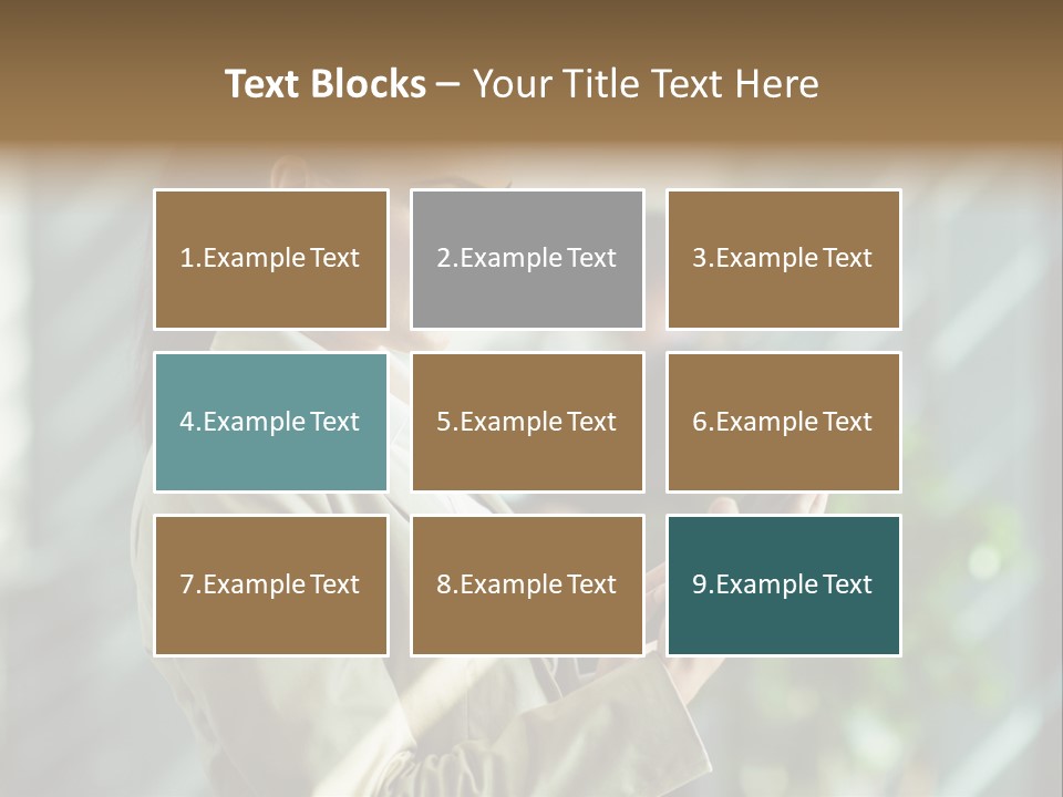 A Woman In A Business Suit Using A Tablet Computer PowerPoint Template