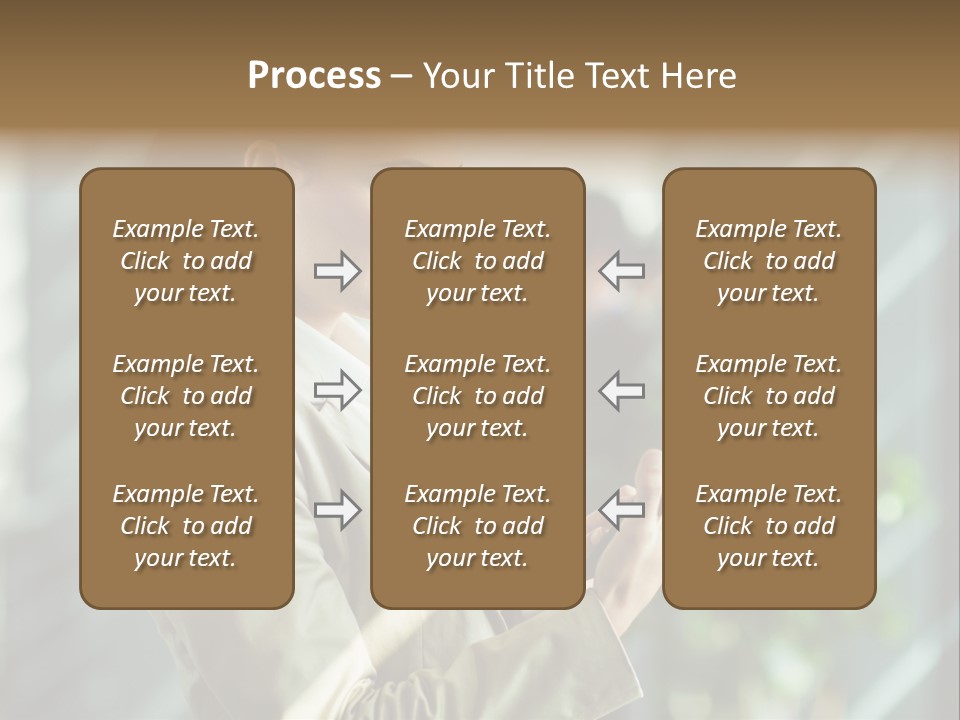 A Woman In A Business Suit Using A Tablet Computer PowerPoint Template