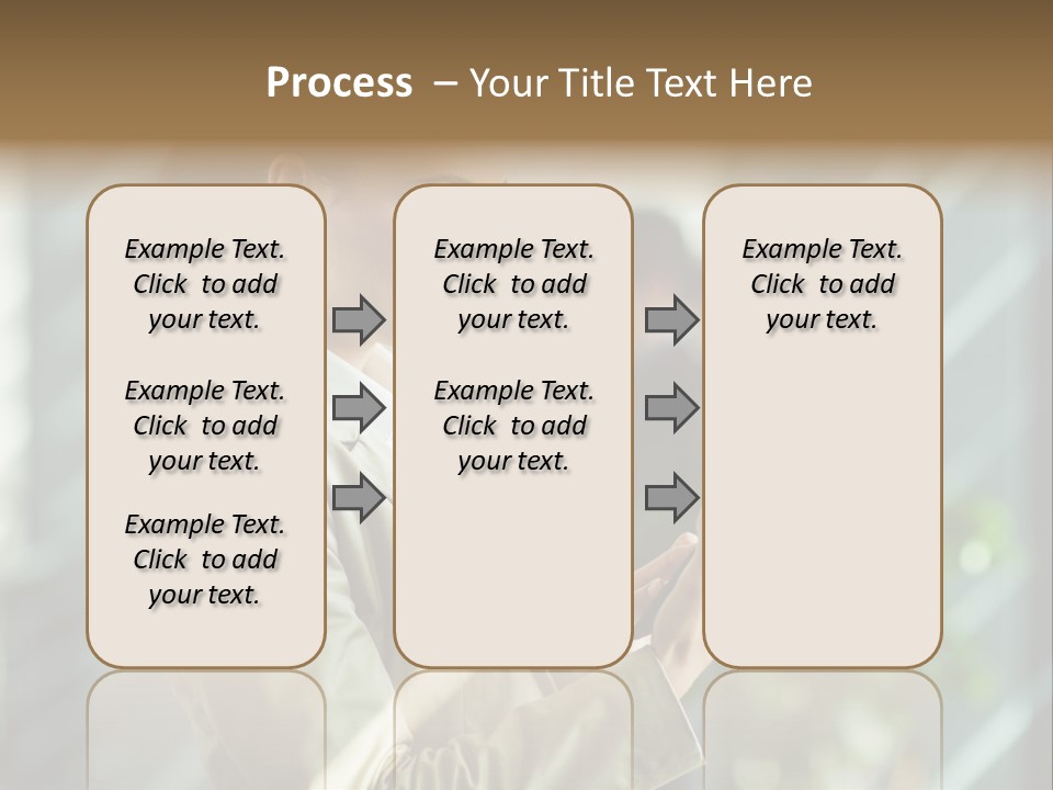 A Woman In A Business Suit Using A Tablet Computer PowerPoint Template