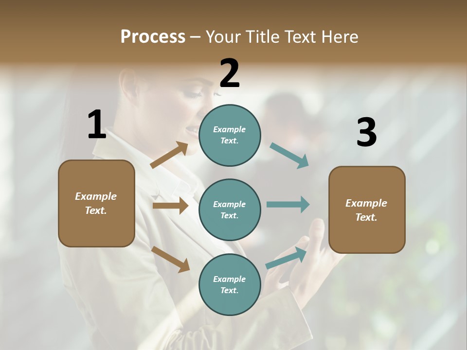 A Woman In A Business Suit Using A Tablet Computer PowerPoint Template