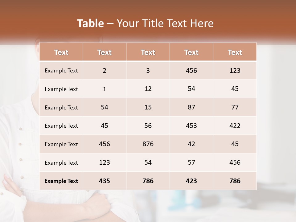 A Woman In A White Shirt Is Standing With Her Arms Crossed PowerPoint Template