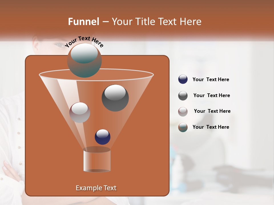 A Woman In A White Shirt Is Standing With Her Arms Crossed PowerPoint Template