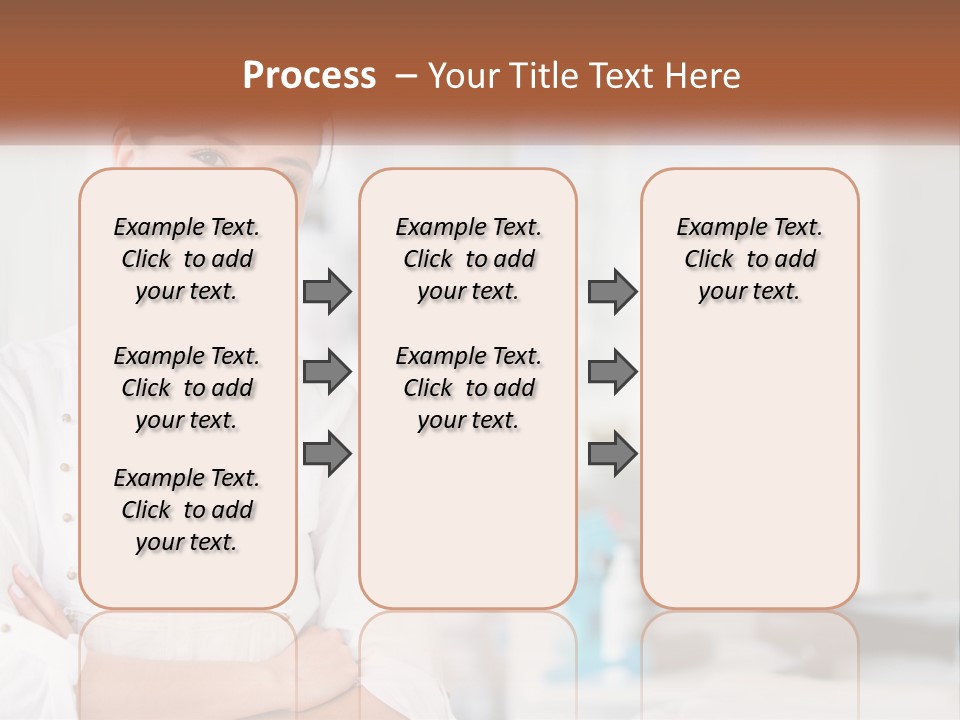 A Woman In A White Shirt Is Standing With Her Arms Crossed PowerPoint Template