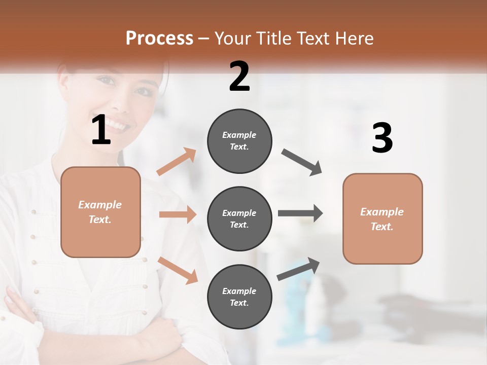 A Woman In A White Shirt Is Standing With Her Arms Crossed PowerPoint Template