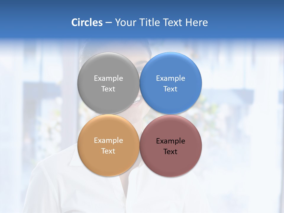A Woman In A White Shirt Is Smiling PowerPoint Template