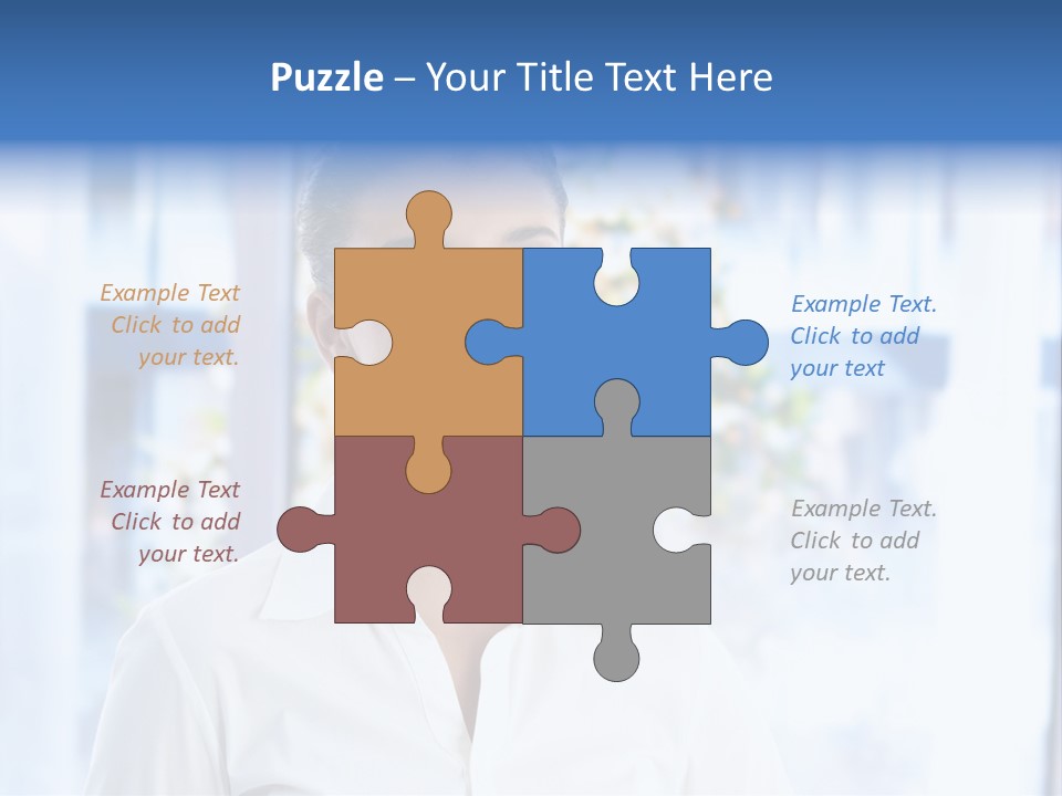 A Woman In A White Shirt Is Smiling PowerPoint Template