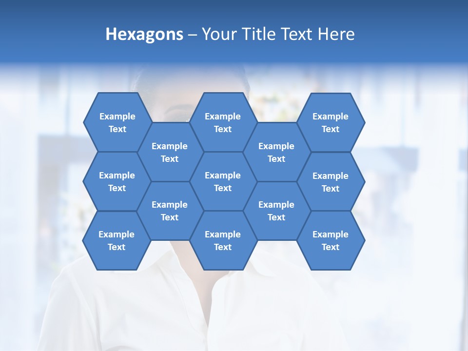 A Woman In A White Shirt Is Smiling PowerPoint Template