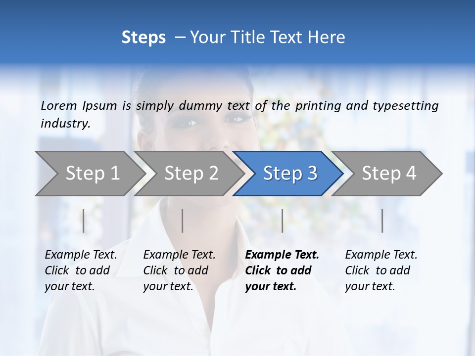 A Woman In A White Shirt Is Smiling PowerPoint Template