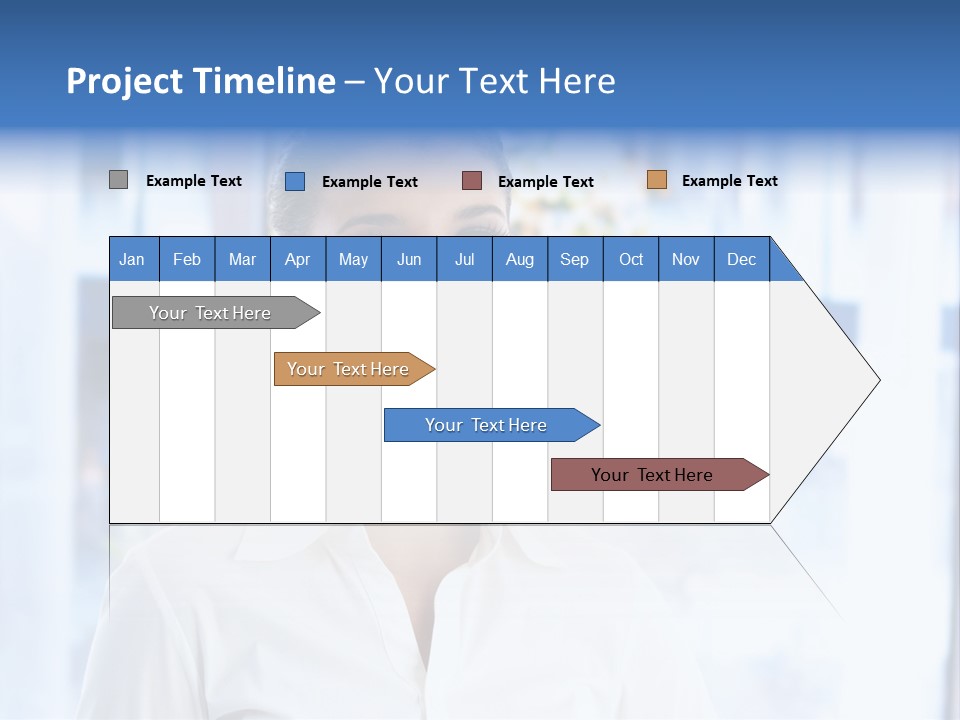 A Woman In A White Shirt Is Smiling PowerPoint Template
