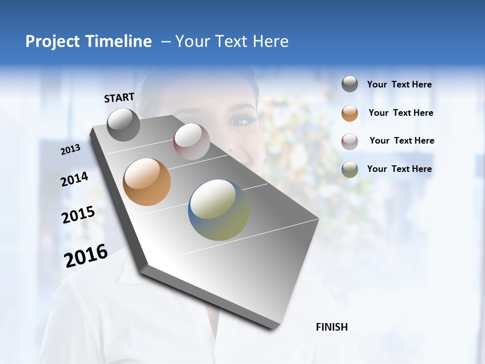 A Woman In A White Shirt Is Smiling PowerPoint Template