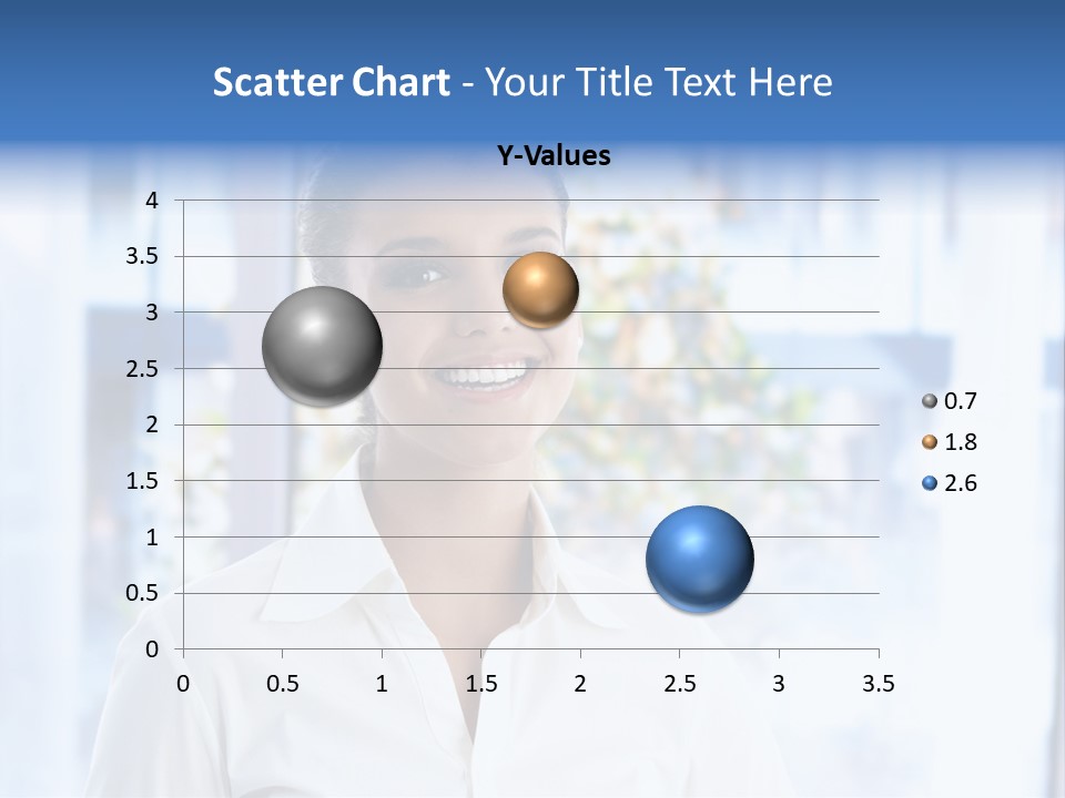 A Woman In A White Shirt Is Smiling PowerPoint Template