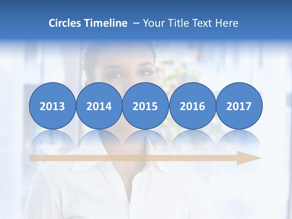 A Woman In A White Shirt Is Smiling PowerPoint Template