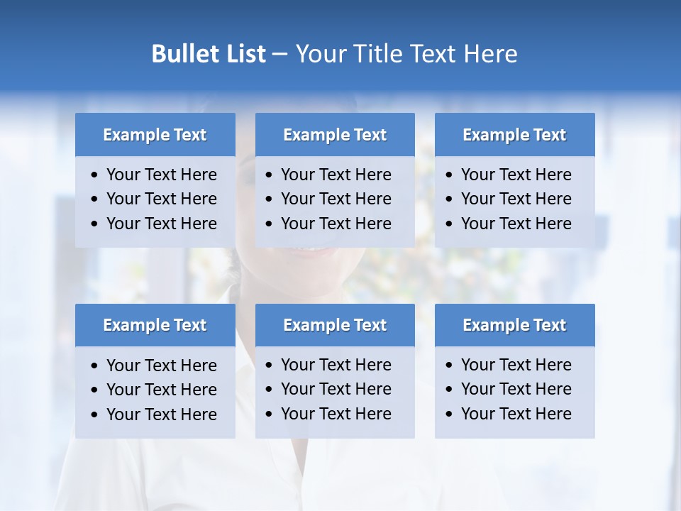 A Woman In A White Shirt Is Smiling PowerPoint Template