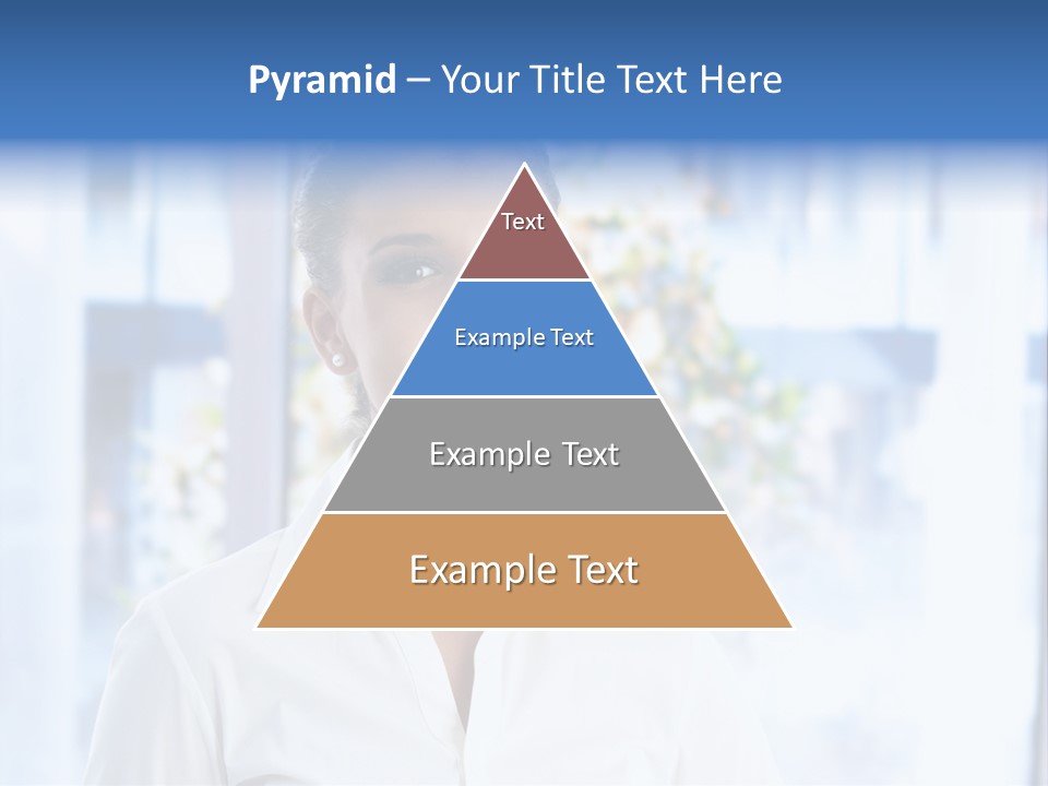 A Woman In A White Shirt Is Smiling PowerPoint Template