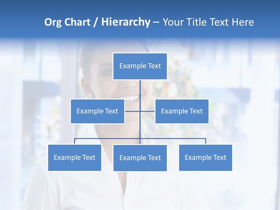 A Woman In A White Shirt Is Smiling PowerPoint Template