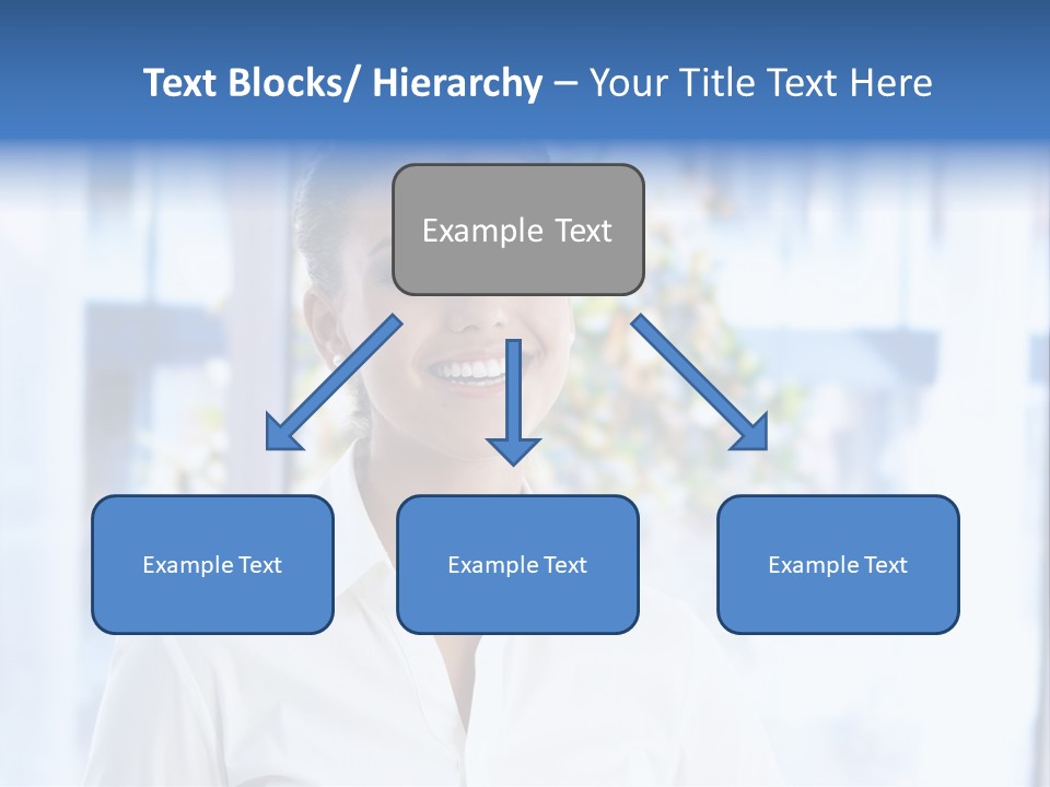 A Woman In A White Shirt Is Smiling PowerPoint Template