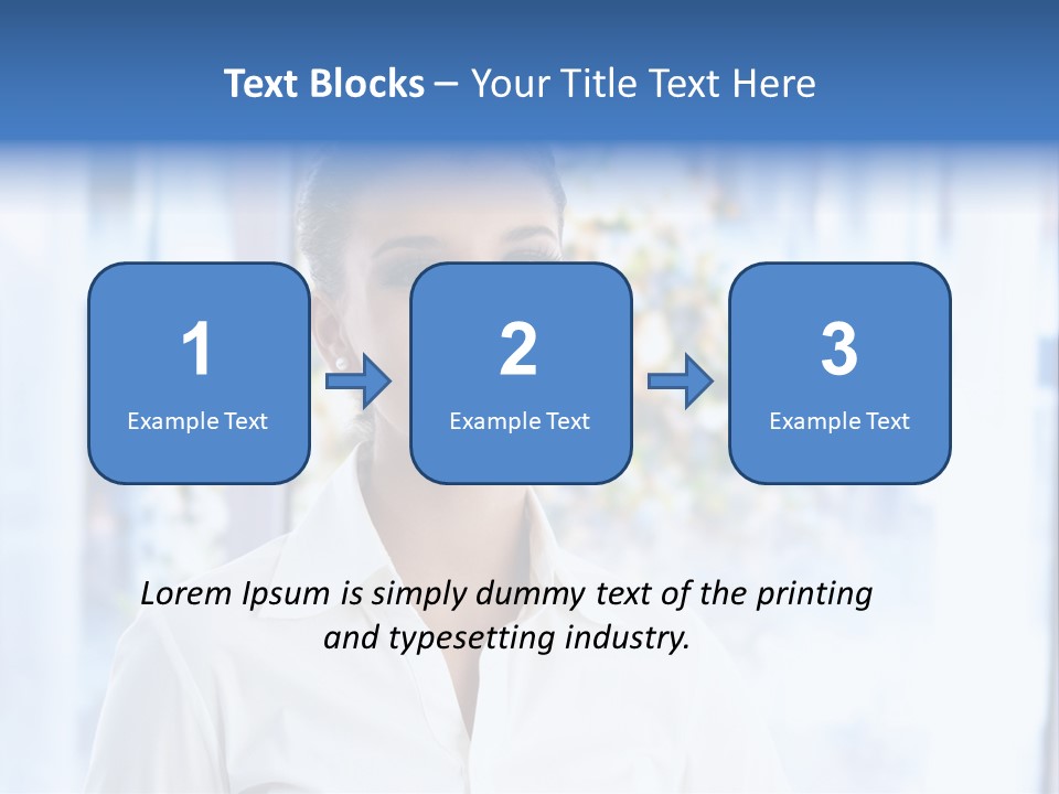 A Woman In A White Shirt Is Smiling PowerPoint Template