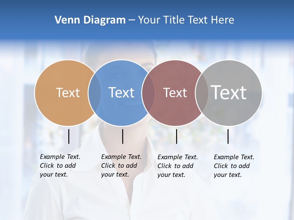 A Woman In A White Shirt Is Smiling PowerPoint Template