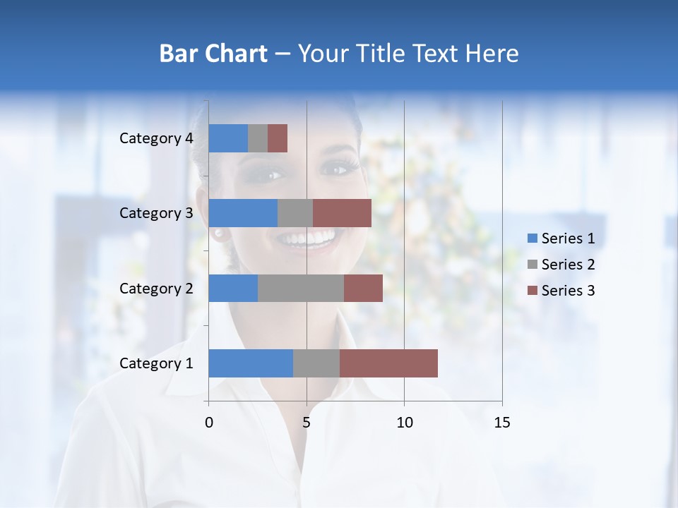 A Woman In A White Shirt Is Smiling PowerPoint Template