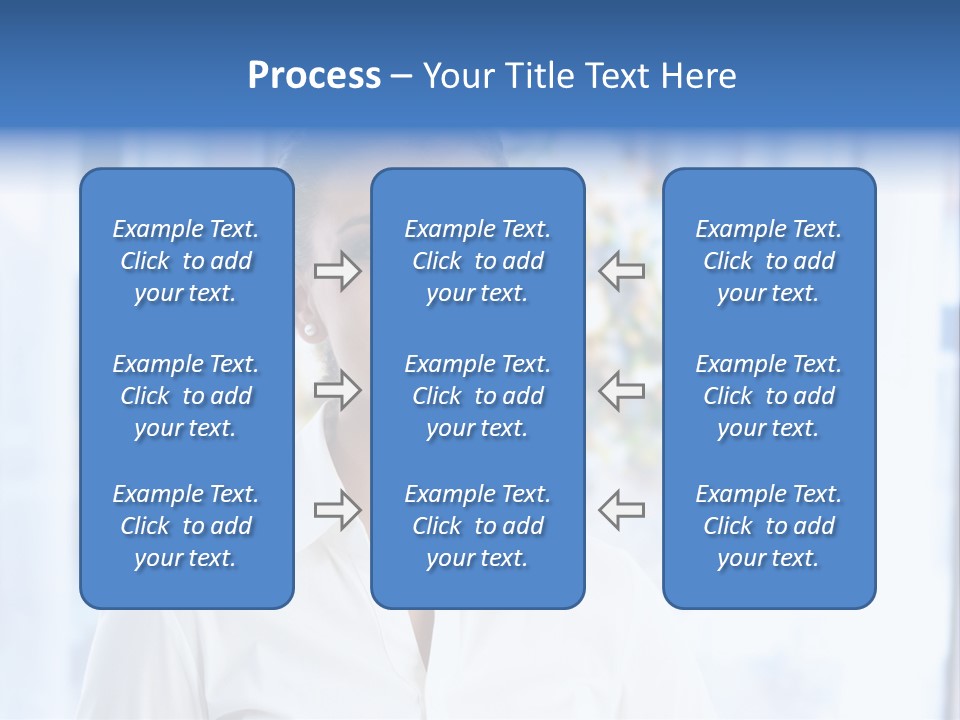 A Woman In A White Shirt Is Smiling PowerPoint Template