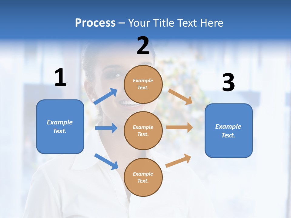 A Woman In A White Shirt Is Smiling PowerPoint Template