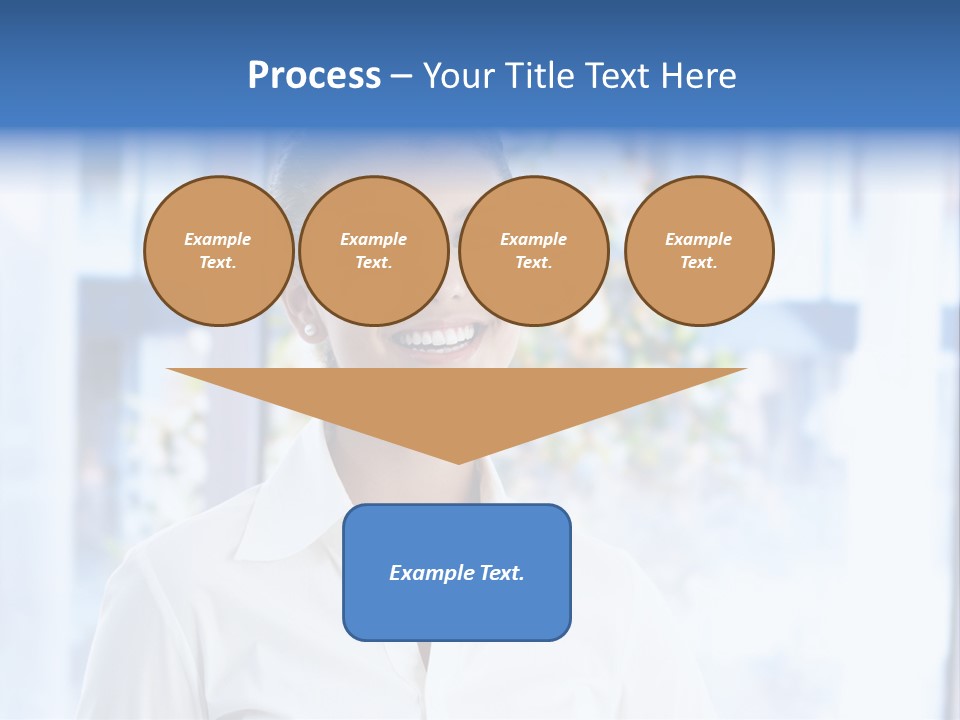 A Woman In A White Shirt Is Smiling PowerPoint Template