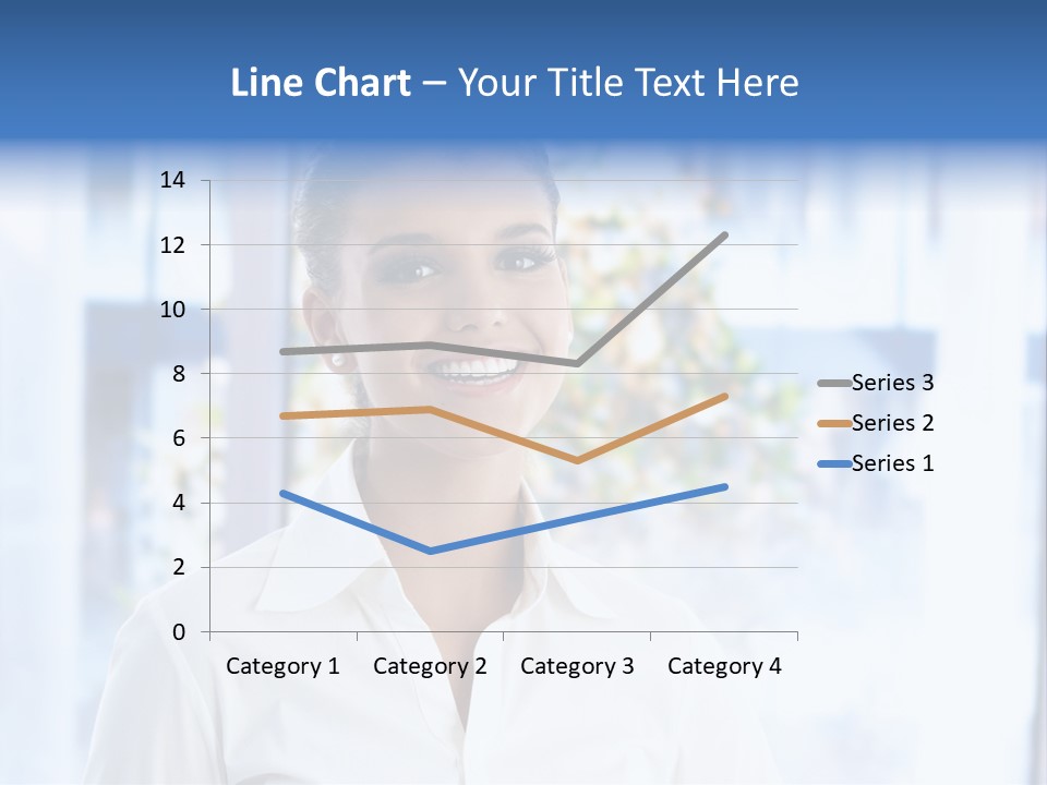 A Woman In A White Shirt Is Smiling PowerPoint Template