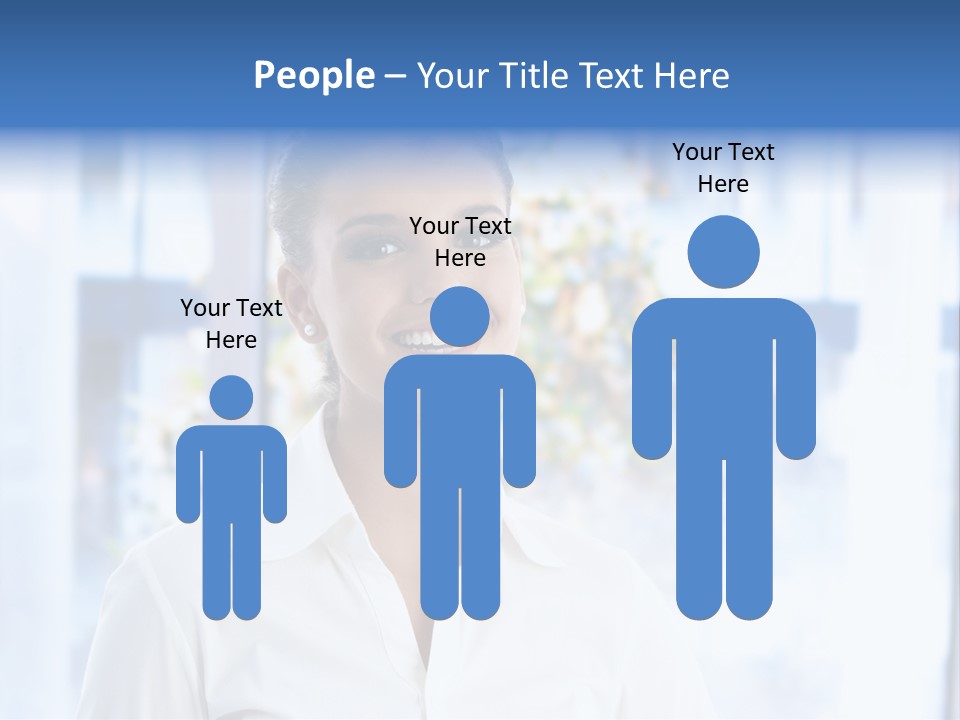 A Woman In A White Shirt Is Smiling PowerPoint Template