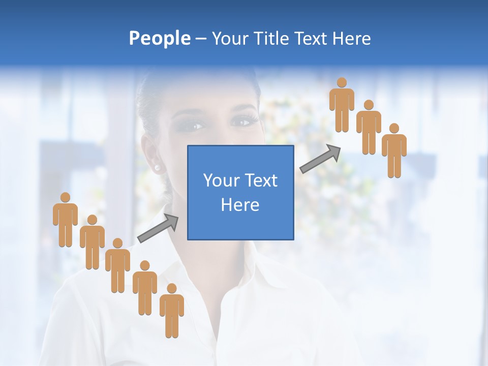 A Woman In A White Shirt Is Smiling PowerPoint Template