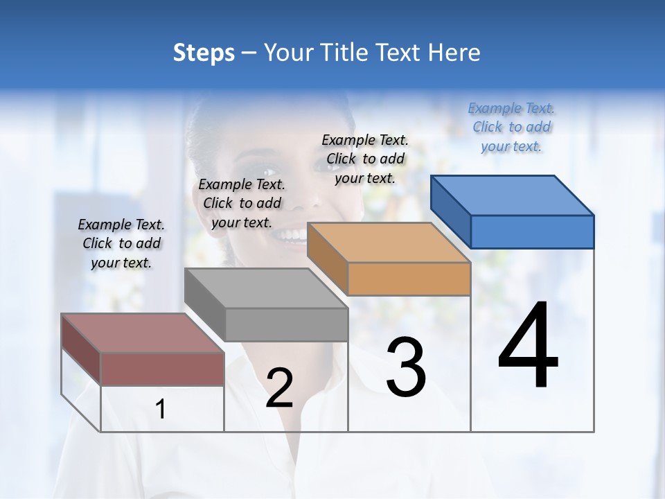 A Woman In A White Shirt Is Smiling PowerPoint Template