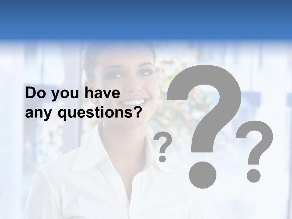 A Woman In A White Shirt Is Smiling PowerPoint Template