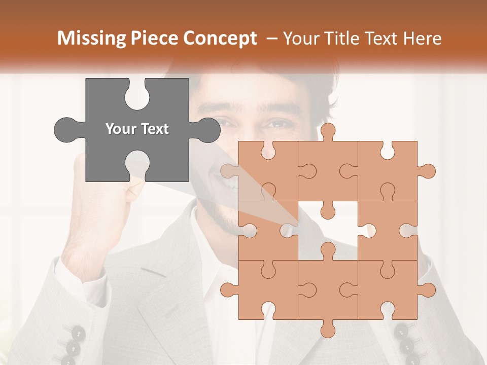 A Man In A Suit Is Holding His Fists Up PowerPoint Template