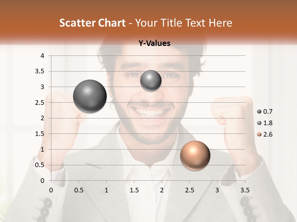 A Man In A Suit Is Holding His Fists Up PowerPoint Template