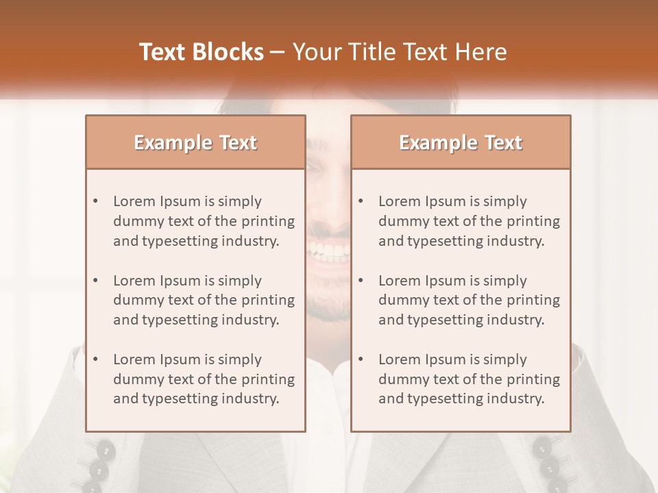 A Man In A Suit Is Holding His Fists Up PowerPoint Template