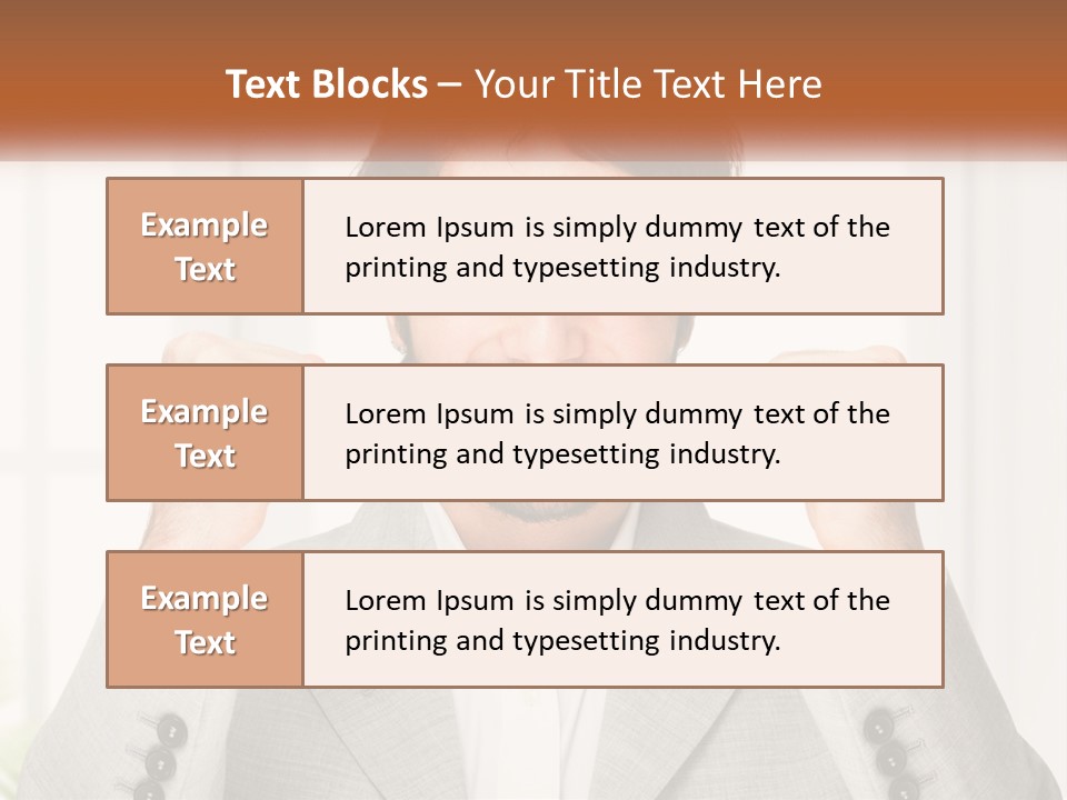 A Man In A Suit Is Holding His Fists Up PowerPoint Template
