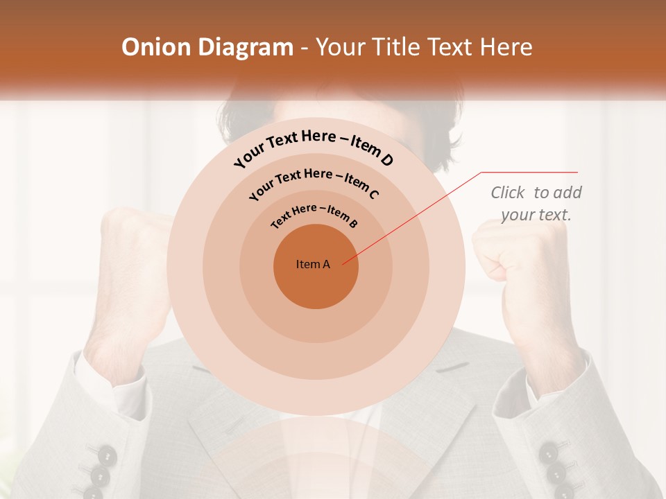 A Man In A Suit Is Holding His Fists Up PowerPoint Template