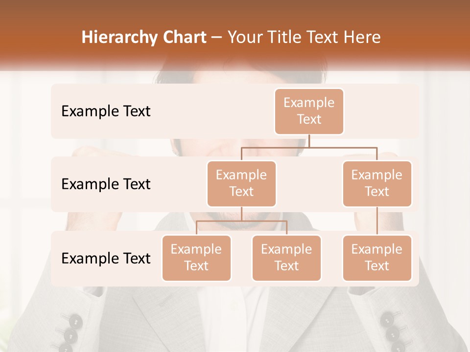 A Man In A Suit Is Holding His Fists Up PowerPoint Template