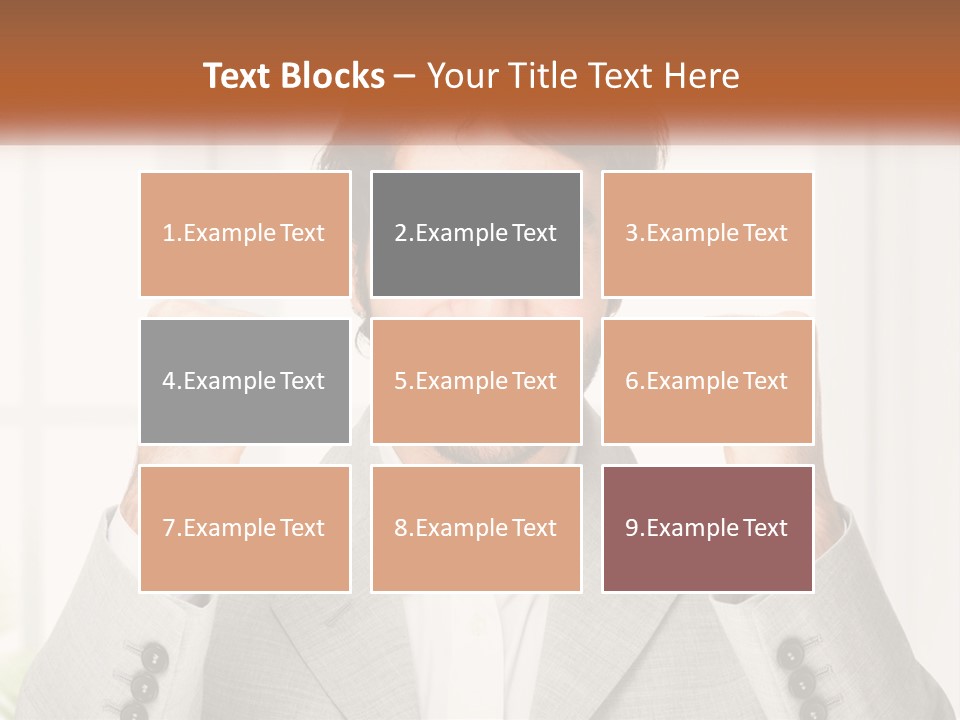 A Man In A Suit Is Holding His Fists Up PowerPoint Template