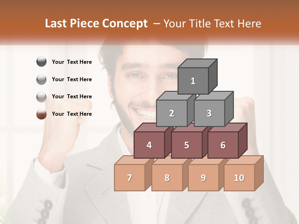 A Man In A Suit Is Holding His Fists Up PowerPoint Template