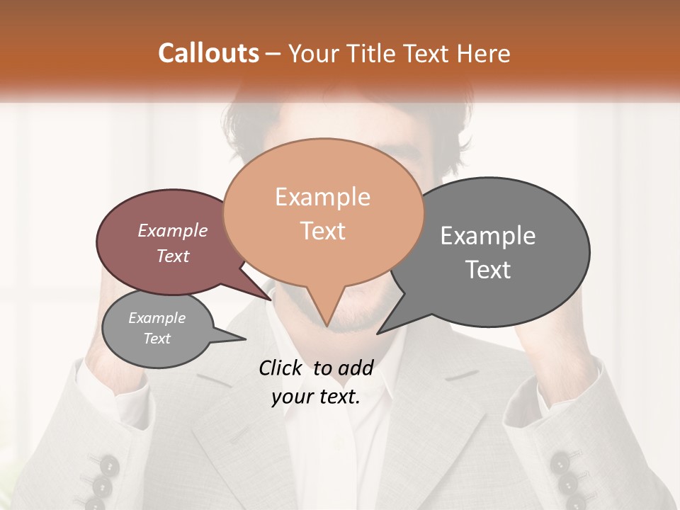 A Man In A Suit Is Holding His Fists Up PowerPoint Template