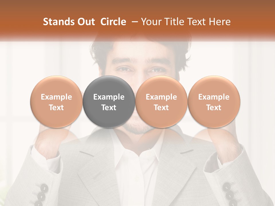 A Man In A Suit Is Holding His Fists Up PowerPoint Template