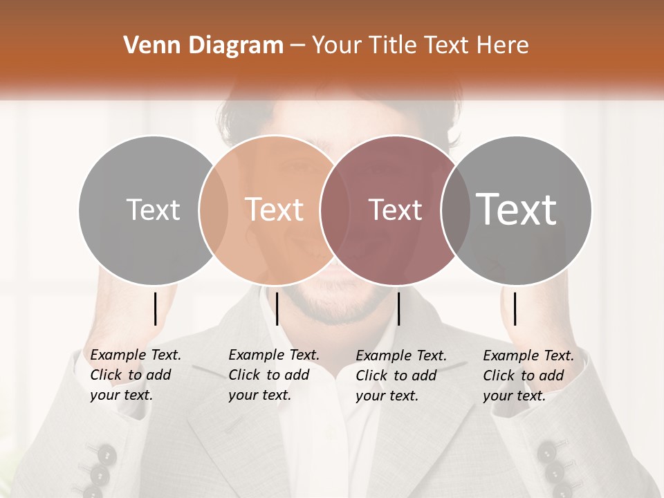 A Man In A Suit Is Holding His Fists Up PowerPoint Template