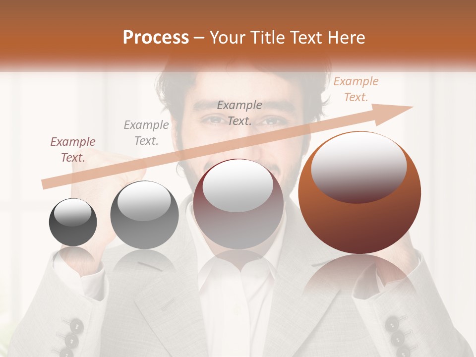 A Man In A Suit Is Holding His Fists Up PowerPoint Template