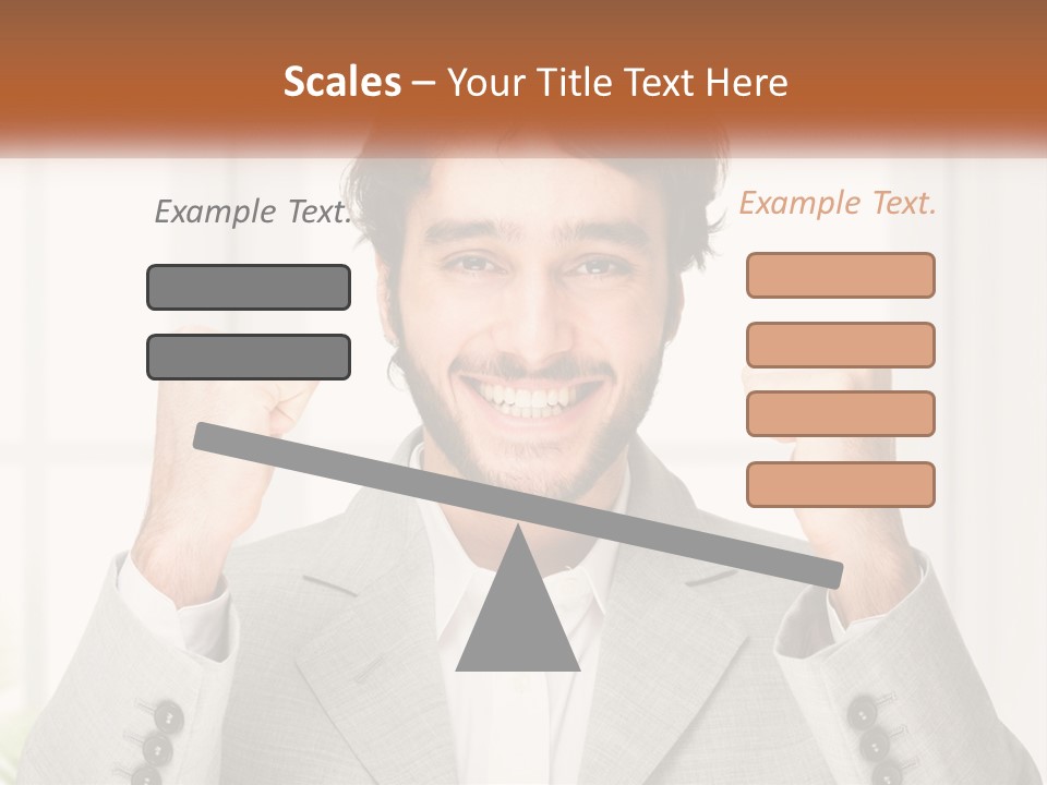 A Man In A Suit Is Holding His Fists Up PowerPoint Template