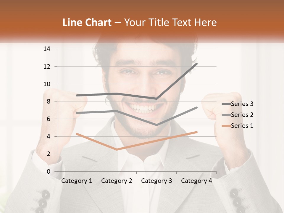 A Man In A Suit Is Holding His Fists Up PowerPoint Template