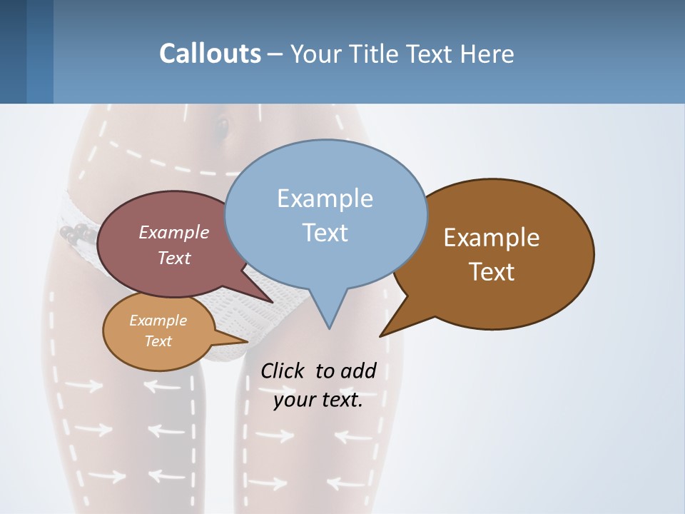 A Woman's Butt With Arrows On It PowerPoint Template