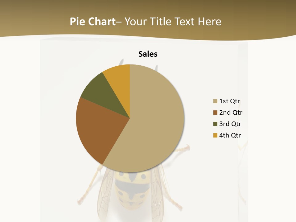 A Yellow And Black Insect On A White Background PowerPoint Template