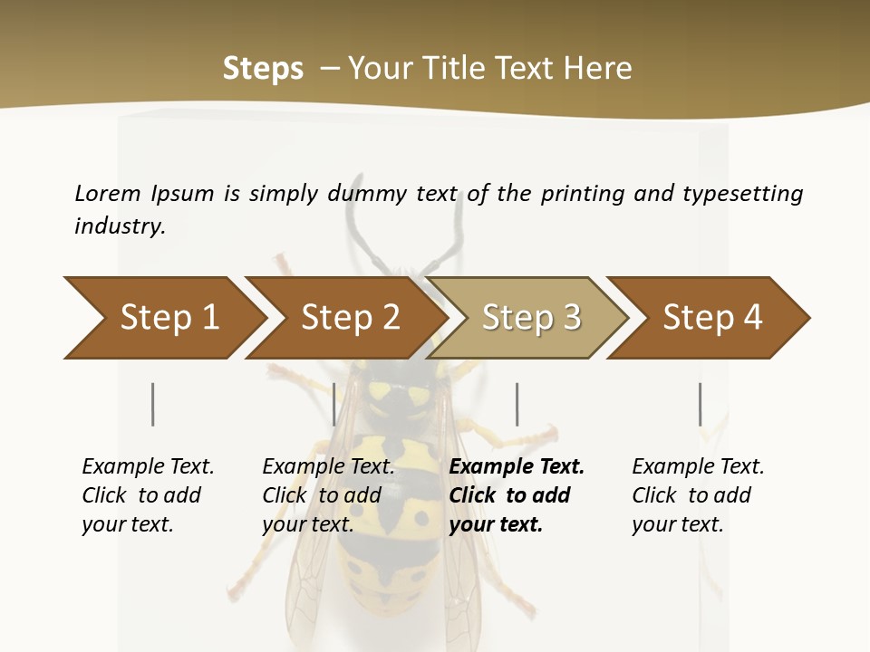 A Yellow And Black Insect On A White Background PowerPoint Template