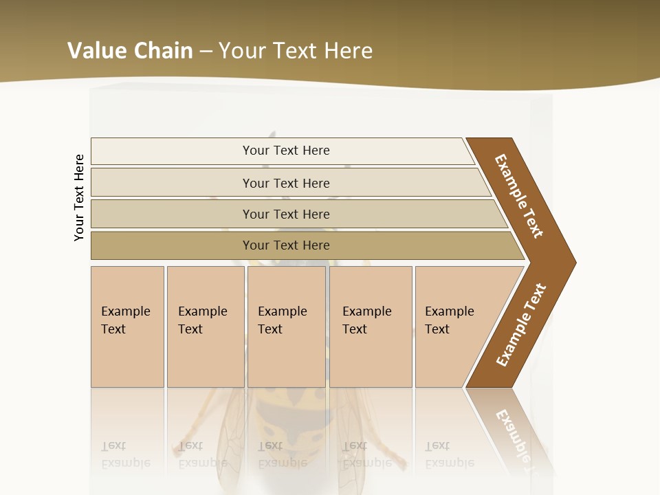 A Yellow And Black Insect On A White Background PowerPoint Template