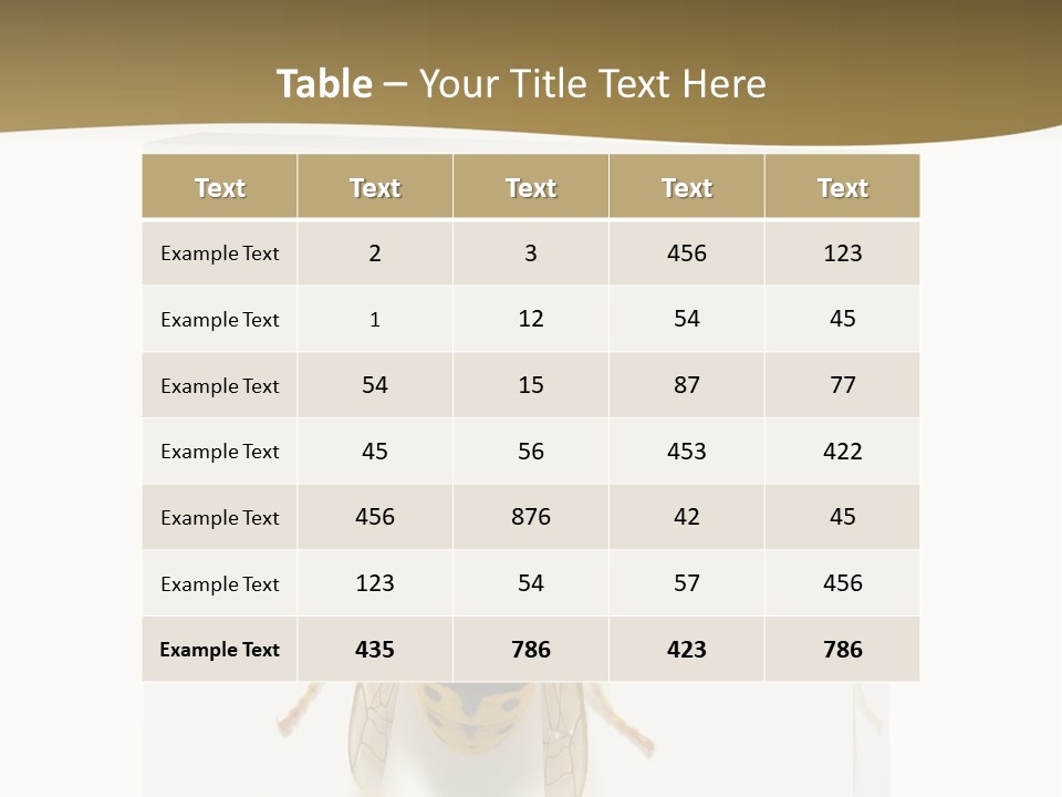 A Yellow And Black Insect On A White Background PowerPoint Template